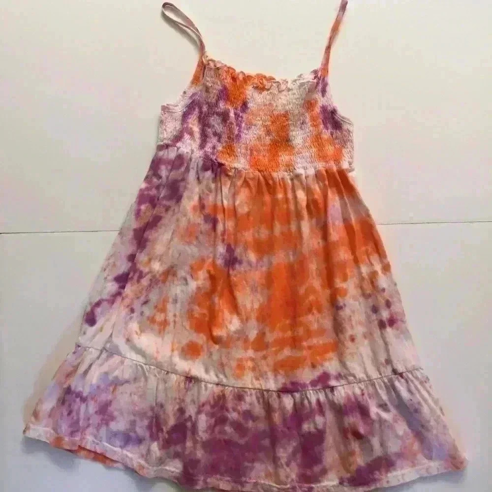 New! Tie dye Spaghetti Strap Smocked dress.